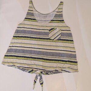 Ann Taylor Loft sleeveless shirt.  Tie front.  Stripped.  Size S